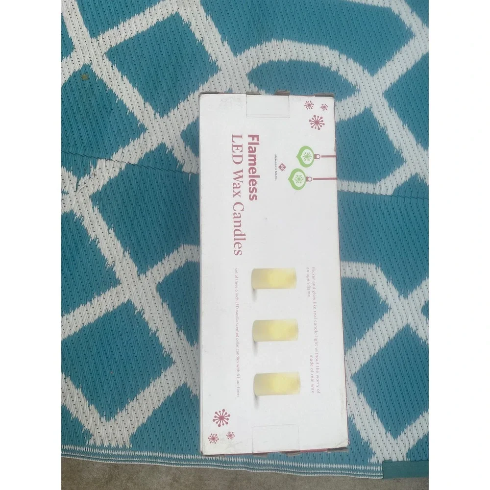 Member's Mark Flameless LED Wax Candles 3pk Vanilla Scented 3x6 6-Hour Timer